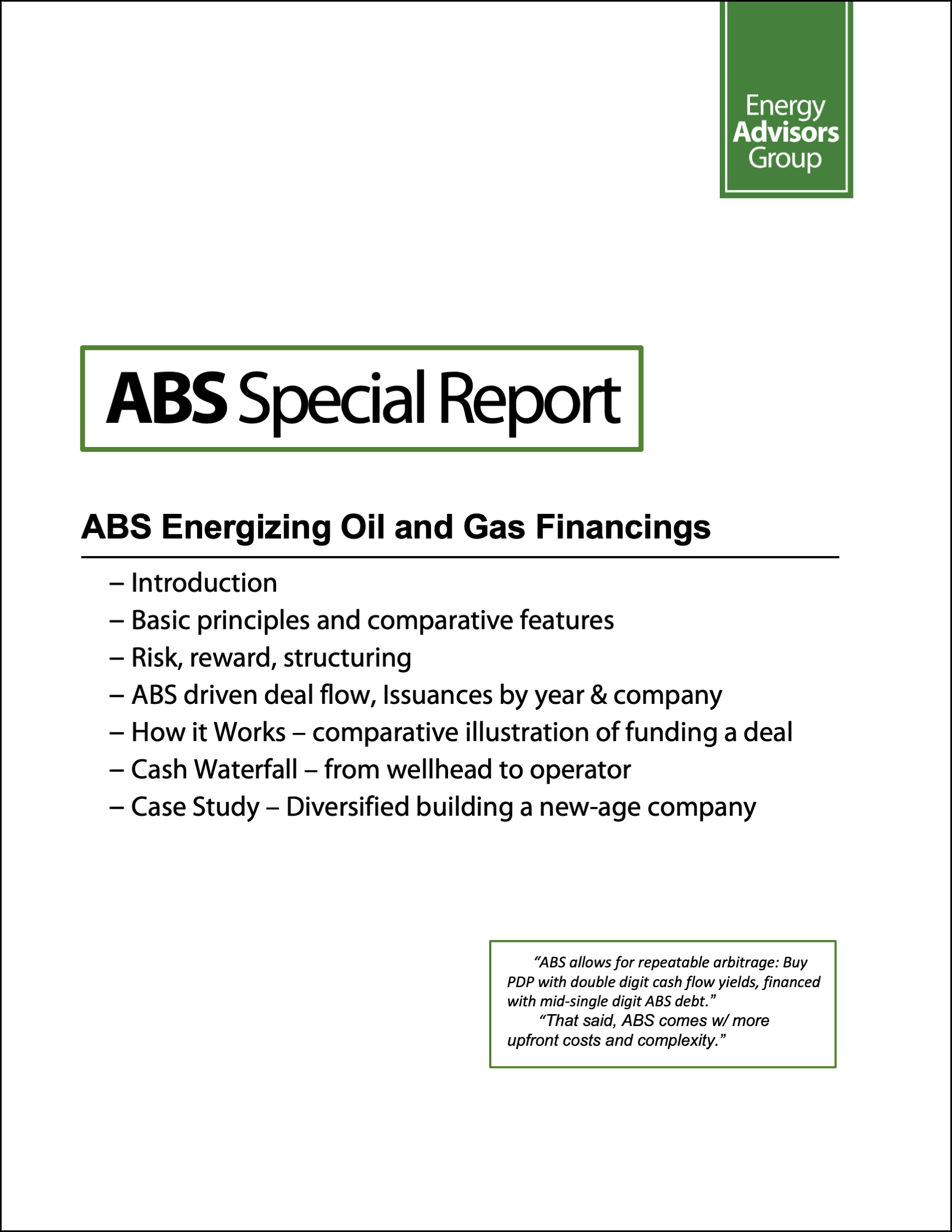 "ABS" 2026 SPECIAL REPORT - Energy Advisors Group "ABS" 2026 SPECIAL REPORT